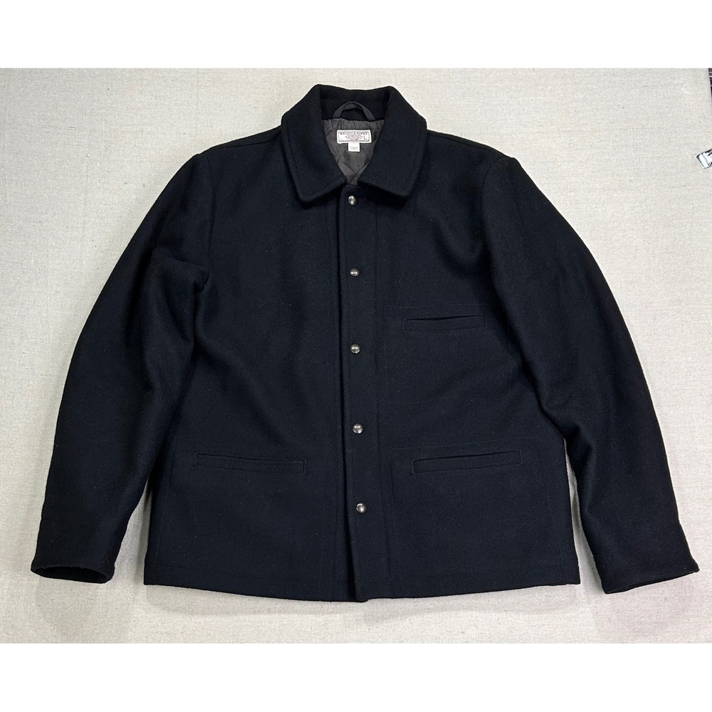 Wallace & Barnes J.Crew Mens Large Wool Chore Jacket Utility Coat Quilt Liner